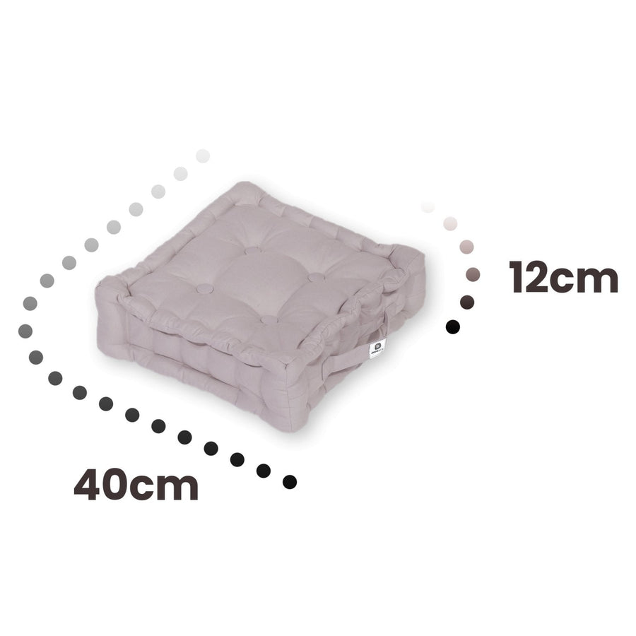 Set di 2 Cuscini da Pavimento 40x40 Grigio Ciottolo, tessuto anti-UV e idrorepellente