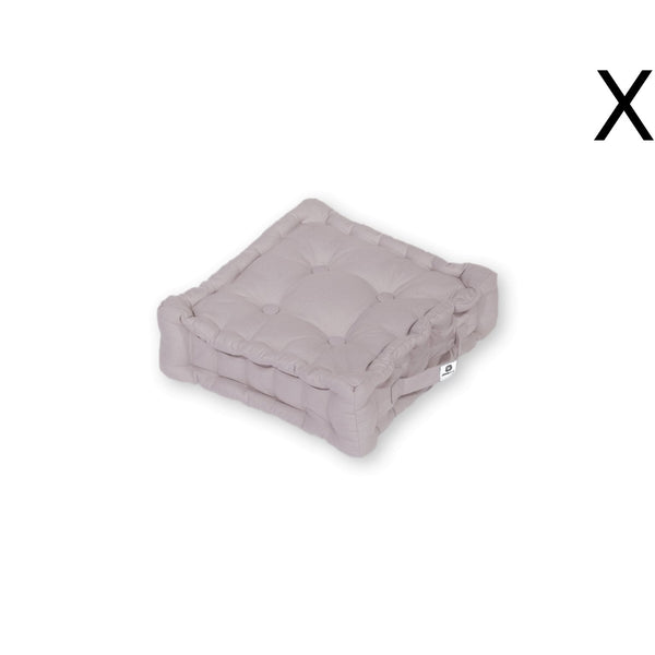 Coussin de sol lot de 2  - 40 x 40 cm Gris Galet - Deco-arts.fr