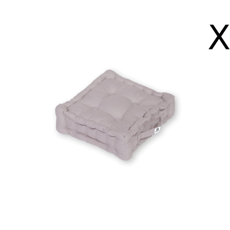 Set di 2 Cuscini da Pavimento 40x40 Grigio Ciottolo, tessuto in poliestere