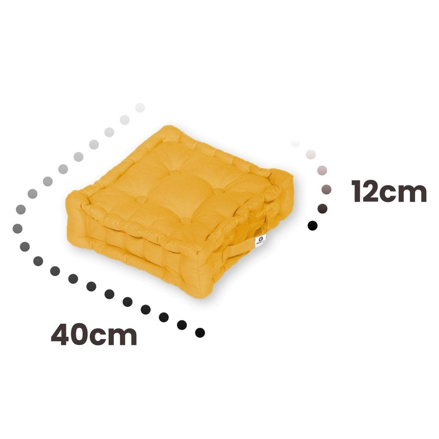 Set di 2 Cuscini da Pavimento 40x40 Giallo Miele, tessuto anti-UV e idrorepellente