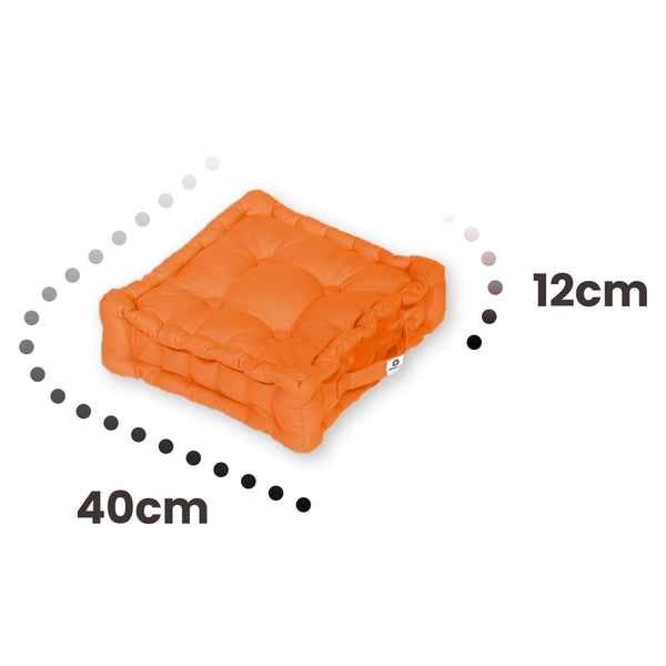 Coussin de sol lot de 2  - 40 x 40 cm Orange - Deco-arts.fr
