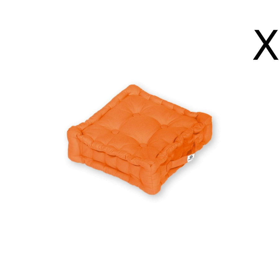 Set di 2 Cuscini da Pavimento 40x40 Arancione, tessuto in poliestere