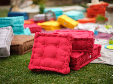 Set di 2 cuscini da pavimento - 40 x 40 cm Chili Red