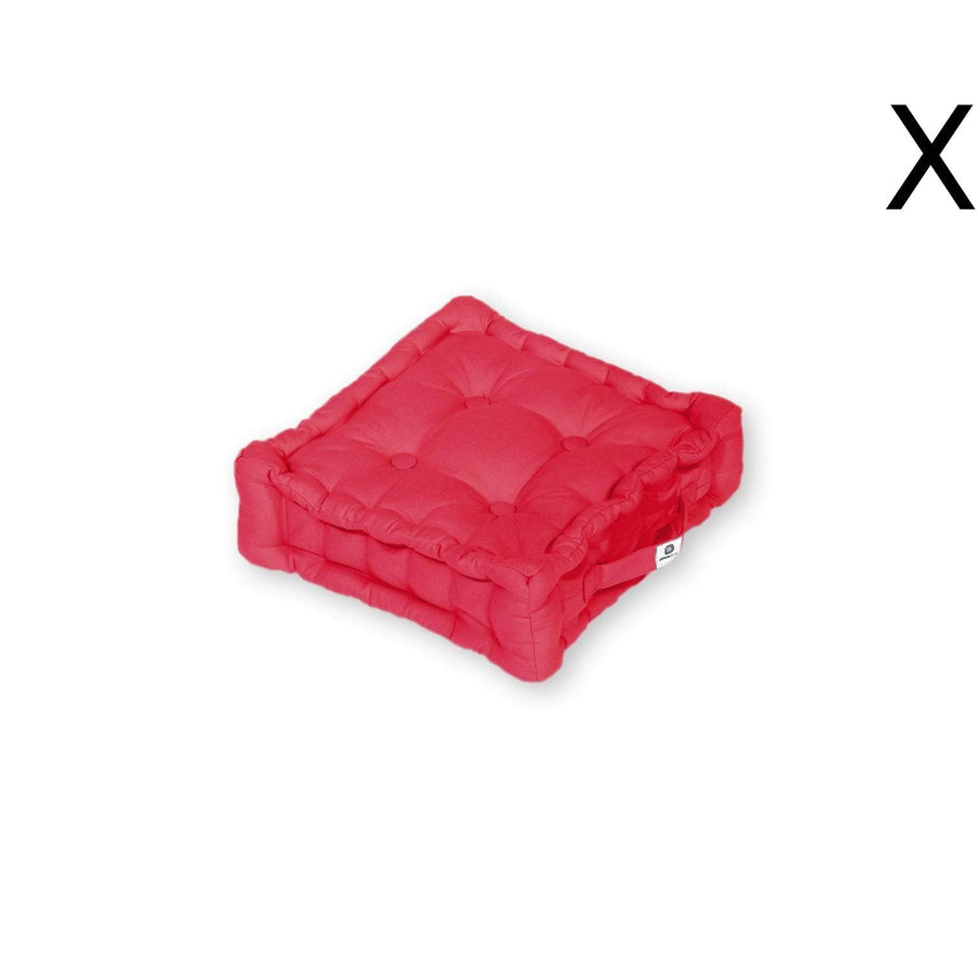 Set di 2 Cuscini da Pavimento 40x40 Rosso Peperoncino, tessuto in poliestere