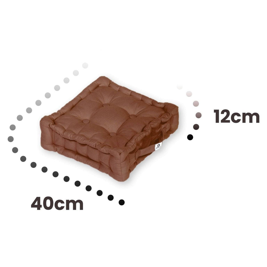 Set di 2 Cuscini da Pavimento 40x40 Ruggine, tessuto anti-UV e idrorepellente