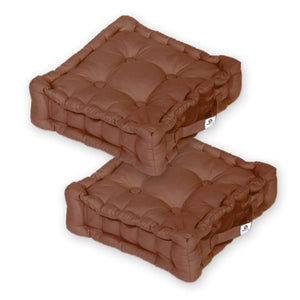 Set di 2 Cuscini da Pavimento 40x40 Ruggine - Spesso 12cm & Maniglia