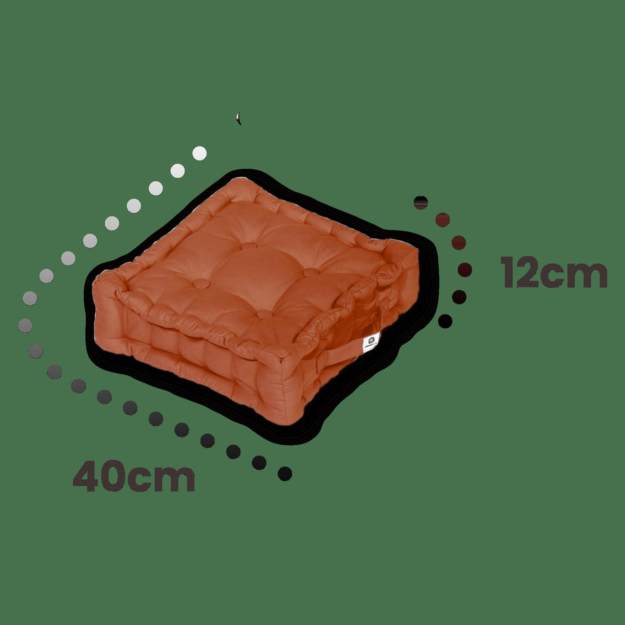Set di 2 Cuscini da Pavimento 40x40 Terracotta, tessuto anti-UV e idrorepellente