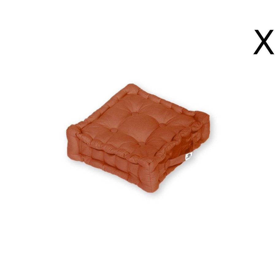 Set di 2 Cuscini da Pavimento 40x40 Terracotta, tessuto in poliestere