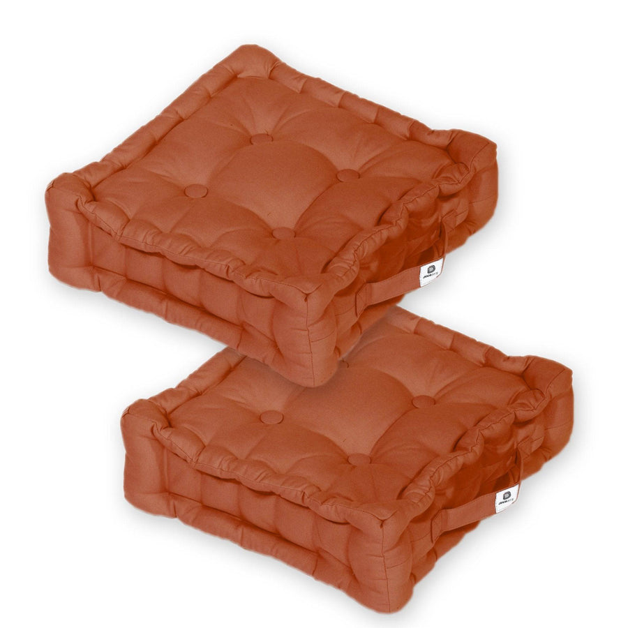 Set di 2 Cuscini da Pavimento 40x40 Terracotta, spessore 12 cm