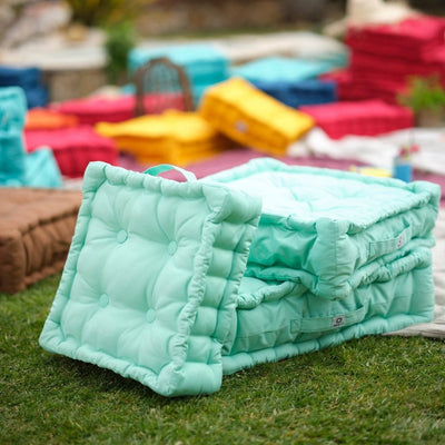 Coussin de sol lot de 2  - 40 x 40 cm Vert Mint - Deco-arts.fr