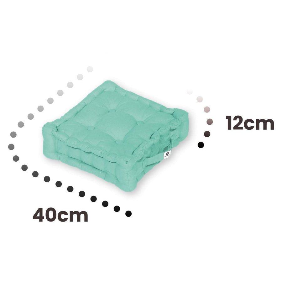 Set di 2 Cuscini da Pavimento 40x40 Verde Menta, tessuto anti-UV e idrorepellente