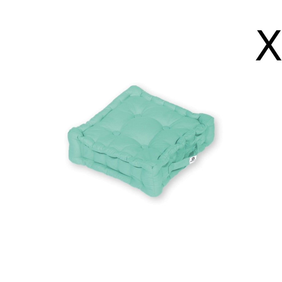 Set di 2 Cuscini da Pavimento 40x40 Verde Menta, tessuto in poliestere