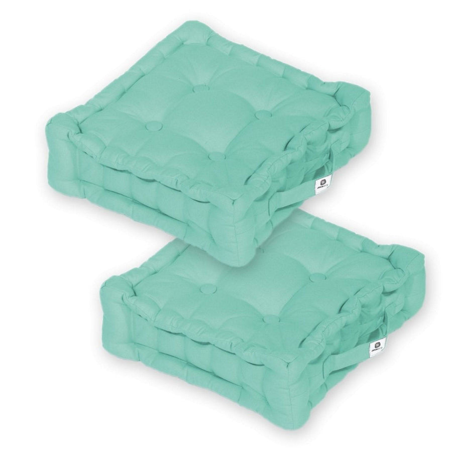 Set di 2 Cuscini da Pavimento 40x40 Verde Menta, spessore 12 cm