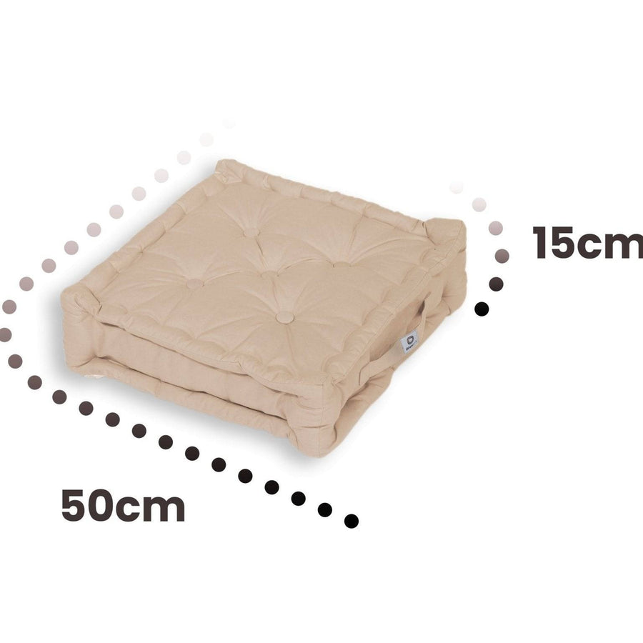 Set di 2 Cuscini da Pavimento XL 50x50 Beige Clair, tessuto anti-UV e idrorepellente