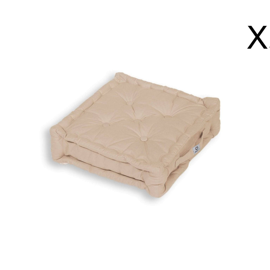 Set di 2 Cuscini da Pavimento XL 50x50 Beige Clair, imbottitura in fiocchi di schiuma
