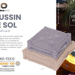 Coussin de sol lot de 2  - 50 x 50 cm Bleu Caraibes - Deco-arts.fr
