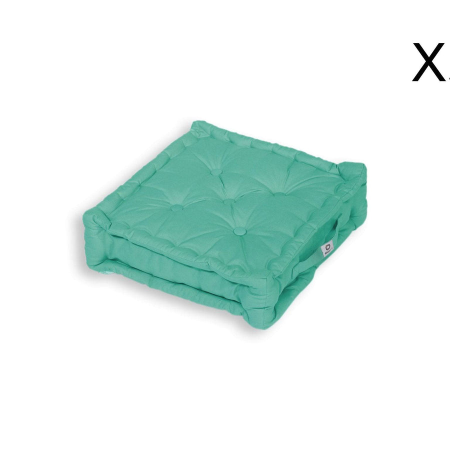 Set di 2 Cuscini da Pavimento XL 50x50 Blu Caraibi, imbottitura in fiocchi di schiuma