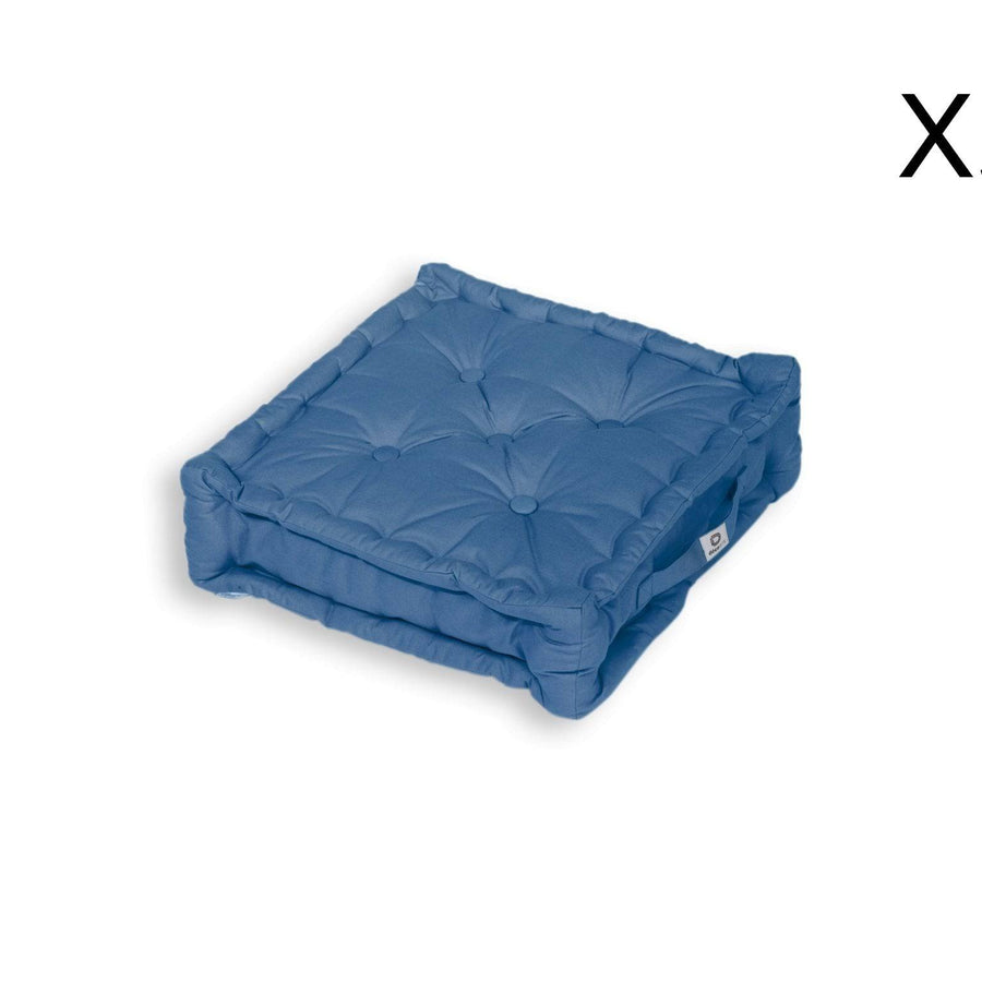 Set di 2 Cuscini da Pavimento XL 50x50 Blu Petrolio, imbottitura in fiocchi di schiuma