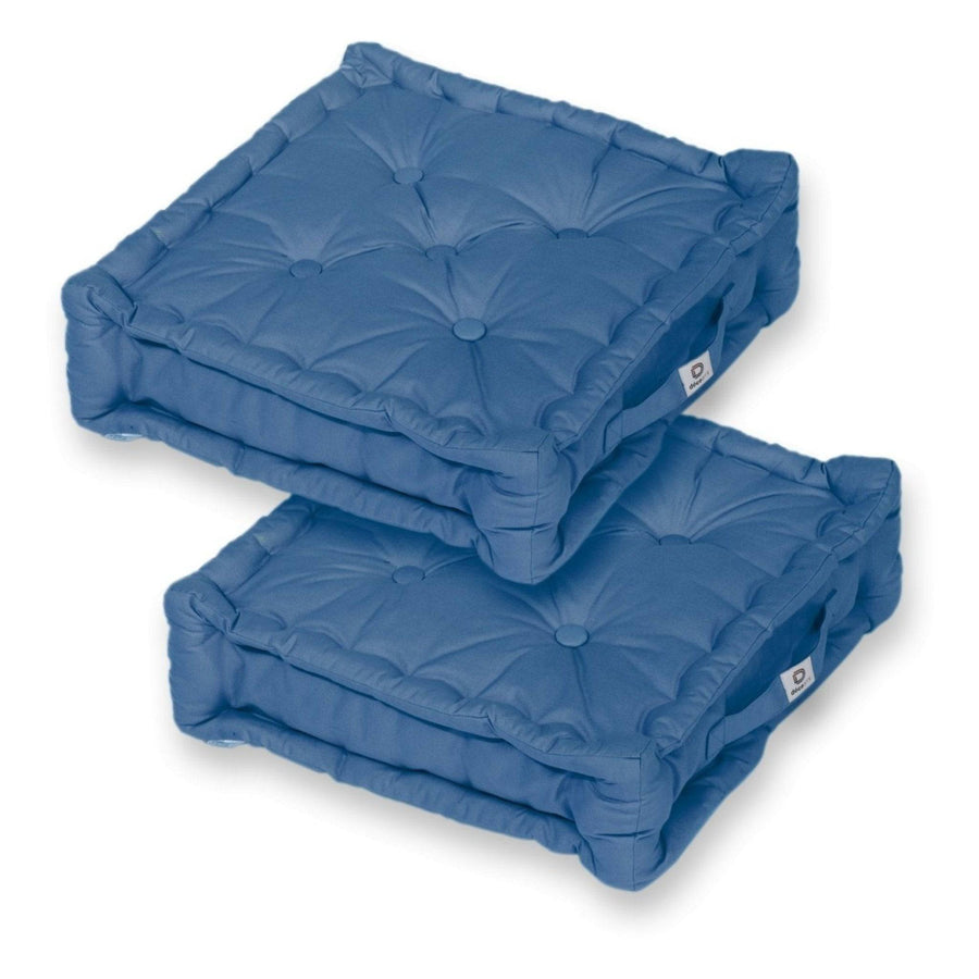 Set di 2 Cuscini da Pavimento XL 50x50 Blu Petrolio, spessore 15 cm