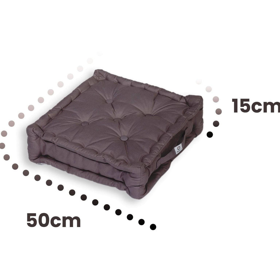 Set di 2 Cuscini da Pavimento XL 50x50 Grigio Carbone, tessuto anti-UV e idrorepellente