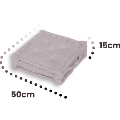 Coussin de sol lot de 2  - 50 x 50 cm Gris Galet - Deco-arts.fr