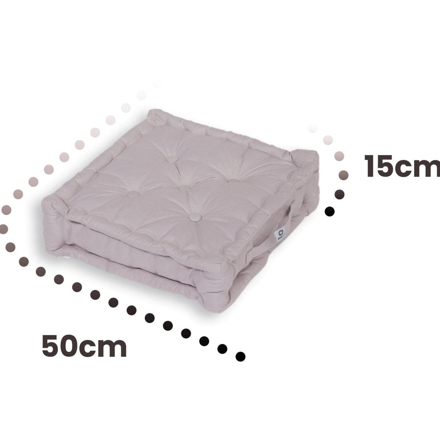 Set di 2 Cuscini da Pavimento XL 50x50 Grigio Ciottolo, tessuto anti-UV e idrorepellente