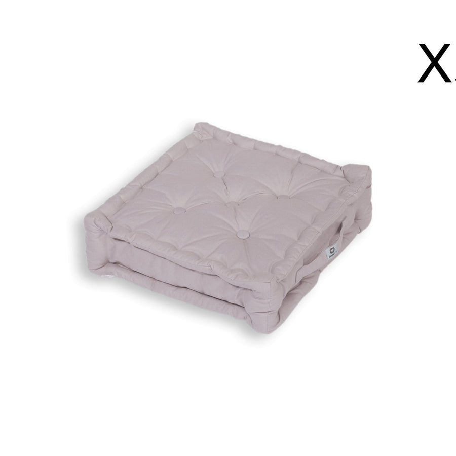 Set di 2 Cuscini da Pavimento XL 50x50 Grigio Ciottolo, imbottitura in fiocchi di schiuma