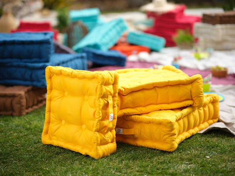 Set di 2 cuscini da pavimento - 50 x 50 cm Giallo