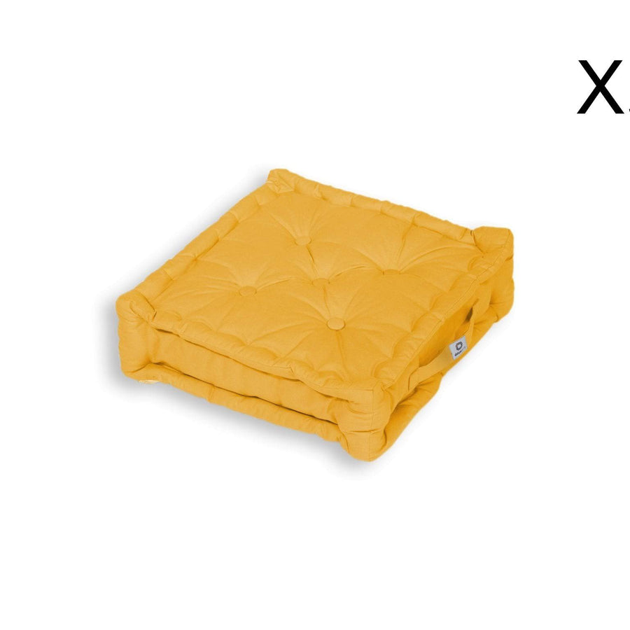 Set di 2 Cuscini da Pavimento XL 50x50 Giallo, imbottitura in fiocchi di schiuma