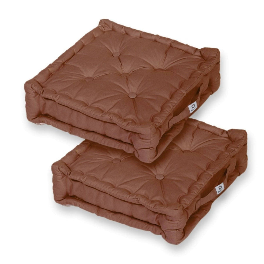 Set di 2 Cuscini da Pavimento XL 50x50 Ruggine, spessore 15 cm