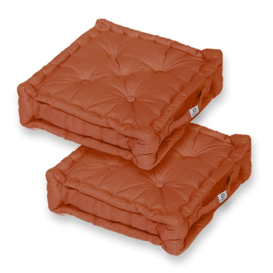 Set di 2 Cuscini da Pavimento XL 50x50 Terracotta, spessore 15 cm