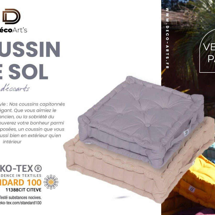 Set di 2 Cuscini da Pavimento XL 50x50 Verde Menta, tessuto in poliestere
