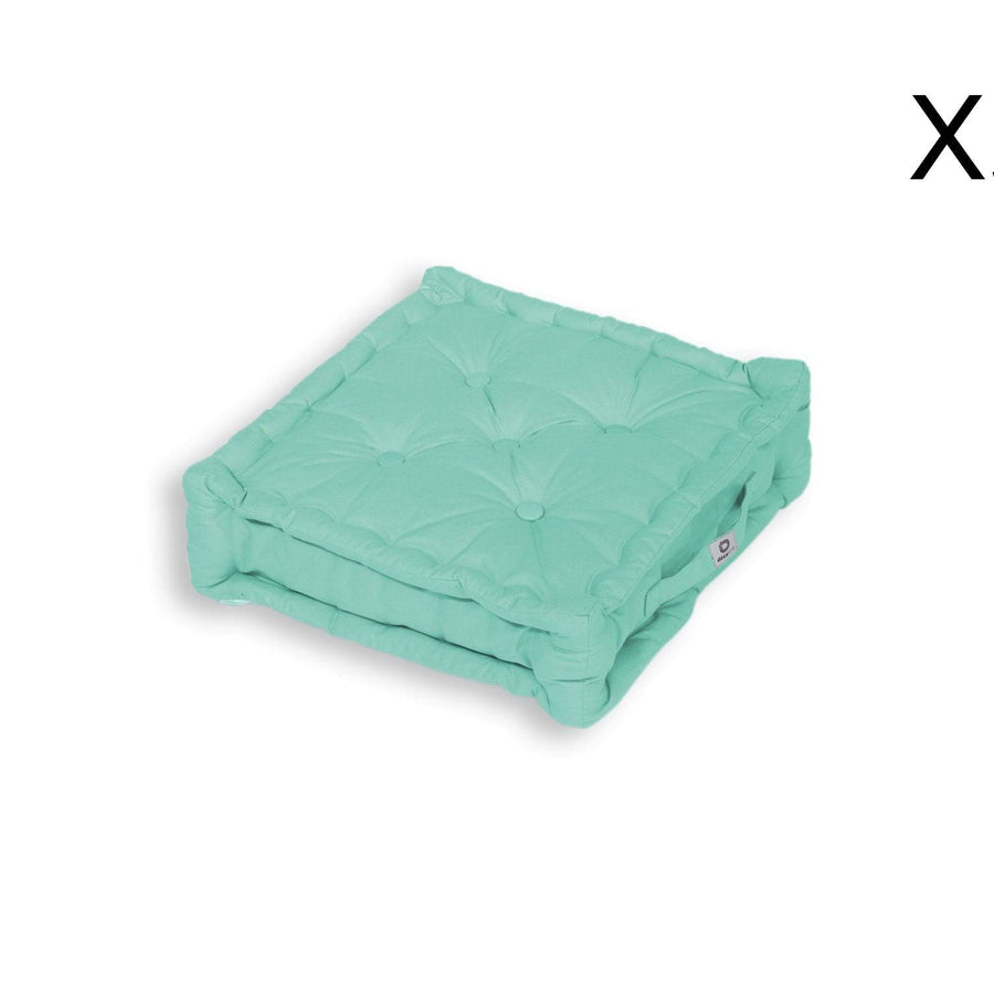 Set di 2 Cuscini da Pavimento XL 50x50 Verde Menta, imbottitura in fiocchi di schiuma