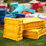Coussin de sol lot de 2  - 60 x 60 cm Jaune - Deco-arts.fr