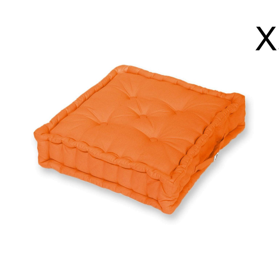 Set di 2 Cuscini da Pavimento Giganti 60x60 Arancione, tessuto in poliestere