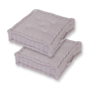 Set di 2 Cuscini da Pavimento Giganti 60x60 Grigio Ciottolo - Spesso 15cm & Maniglia