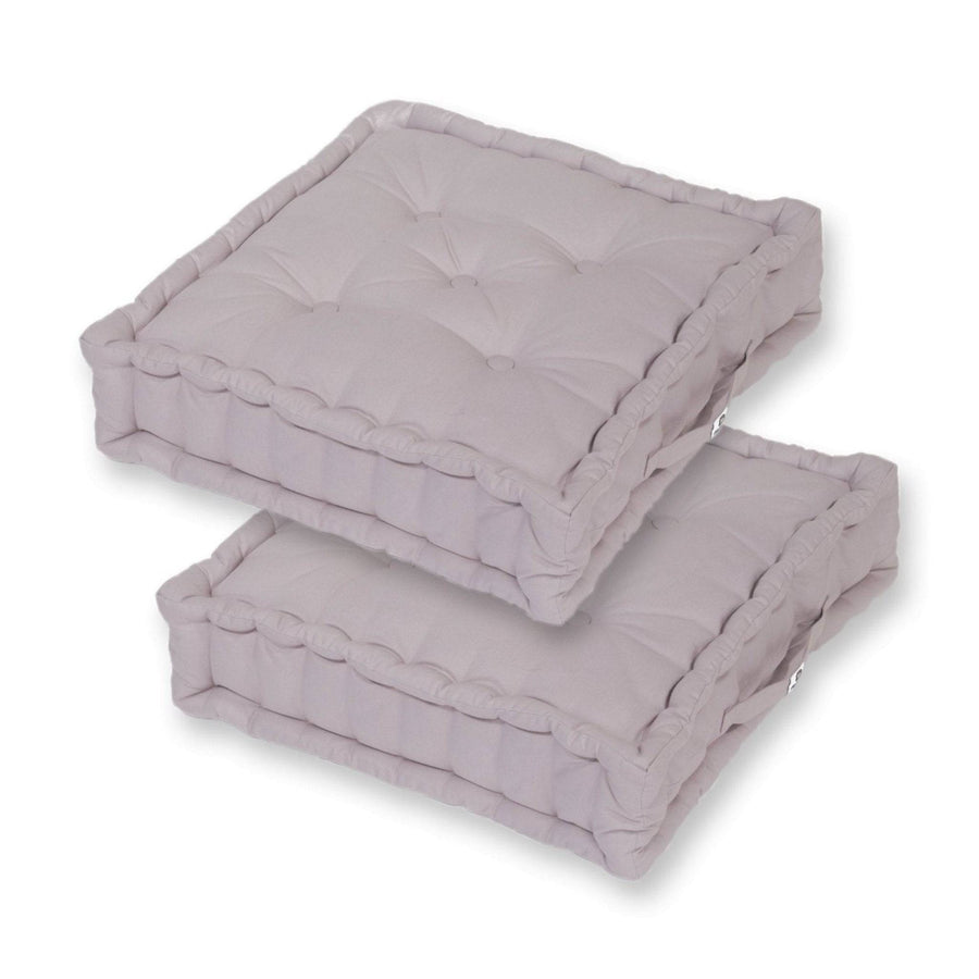 Set di 2 Cuscini da Pavimento Giganti 60x60 Grigio Ciottolo, spessore 15 cm