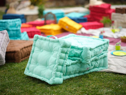 Set di 2 cuscini da pavimento (60 x H15 cm) verde menta