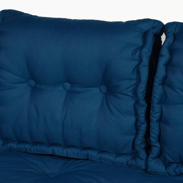 Kit de 3 coussins pour fauteuils Deco Arts, palette bleu pétrole, assise épaisse 20cm, pour canapés et fauteuils.