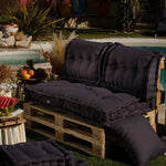 Kit de coussins Palette Europe Deco Arts, assise et dossiers gris carbone, pour fauteuils et canapés, épaisseur 20cm, lot de 3.