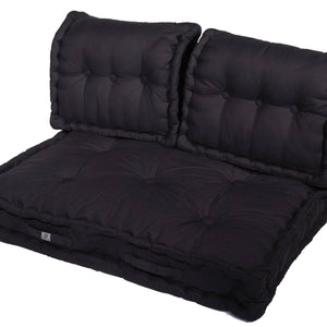 Set Cuscini Pallet Europa 120x80 Grigio Carbone - Seduta XXL Spessa 20cm (1 Seduta + 2 Schienali)