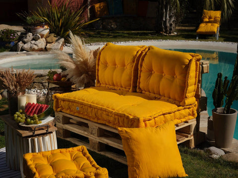 Cuscini per pallet imbottiti 120x80x20 cm Giallo miele