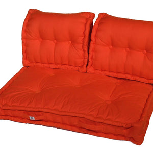 Set Cuscini Pallet Europa 120x80 Arancione - Seduta XXL Spessa 20cm (1 Seduta + 2 Schienali)