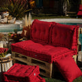 Set Cuscini Pallet Europa 120x80 Rosso Peperoncino - Seduta XXL Spessa 20cm (1 Seduta + 2 Schienali)
