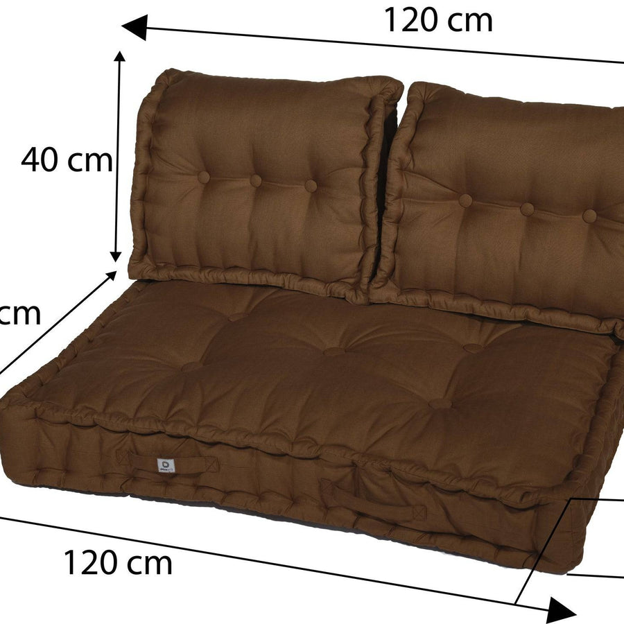 Set Cuscini Pallet Europa 120x80 Ruggine, imbottitura in fiocchi di schiuma