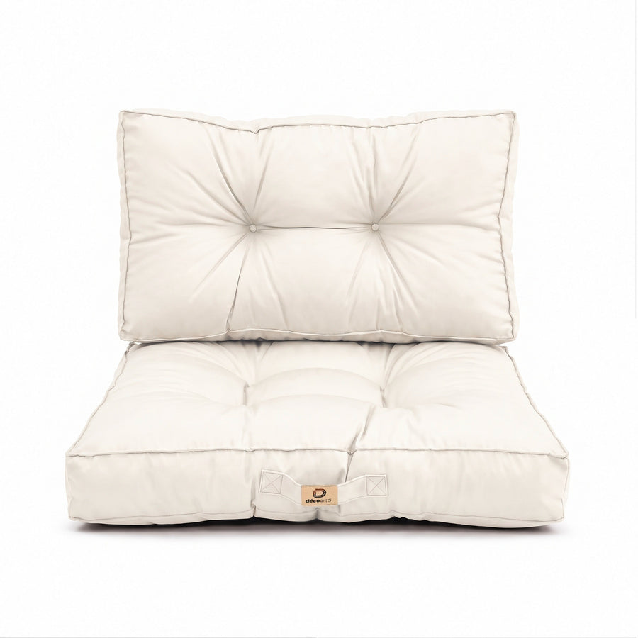 Set cuscini trapuntati 60x60 Bianco Sporco, vista frontale