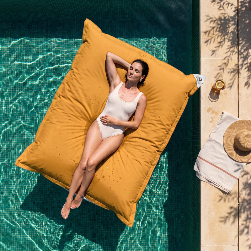 Fodera Pouf Galleggiante XXL 180x140 Giallo Miele - (Fodera da Riempire - Spécial Piscina)
