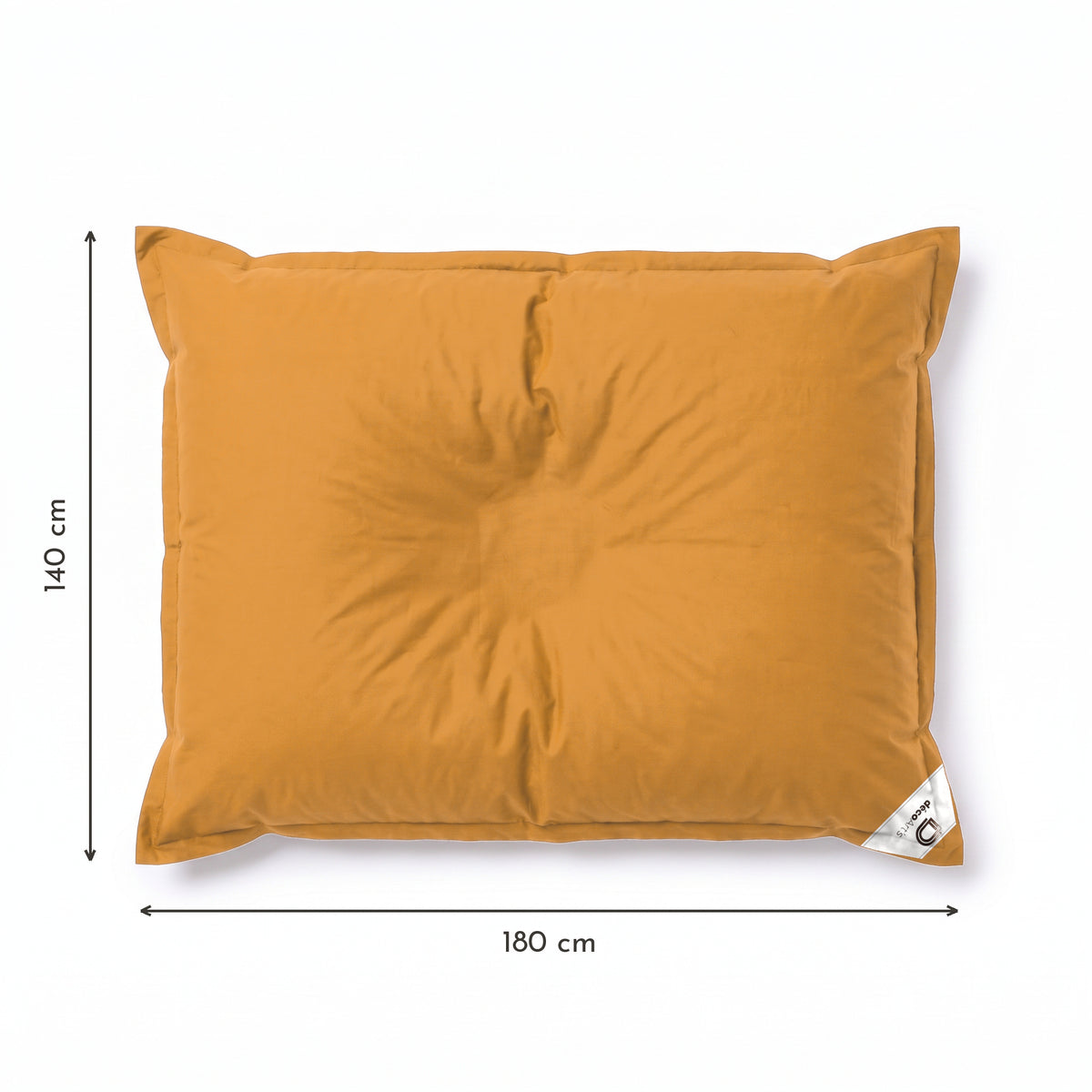 Fodera Pouf Galleggiante XXL 180x140 Giallo Miele - (Fodera da Riempire - Spécial Piscina) – schema con le misure