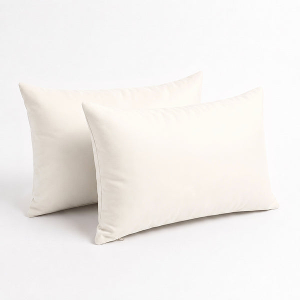 Set di 2 cuscini d'accento 60x35 Bianco Sporco, su fondo bianco