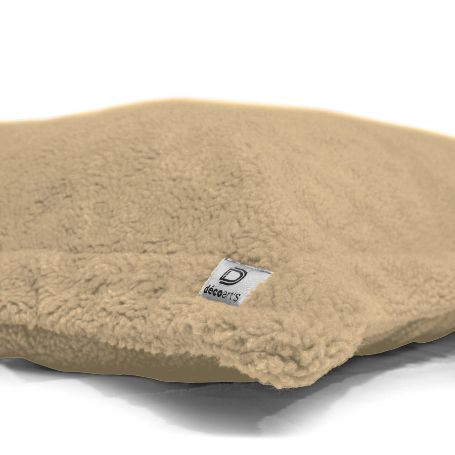 Pouf Cuscino Gigante XL 150x100 Beige, tessuto sherpa